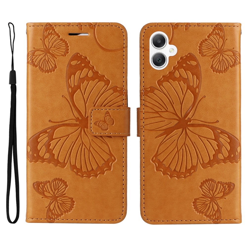 Nagy pillangó könyv tok Samsung Galaxy A06 4G készülékhez - sárga