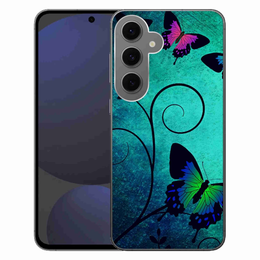 Zselés borítás mmCase Samsung Galaxy S24 FE - színes pillangókhoz