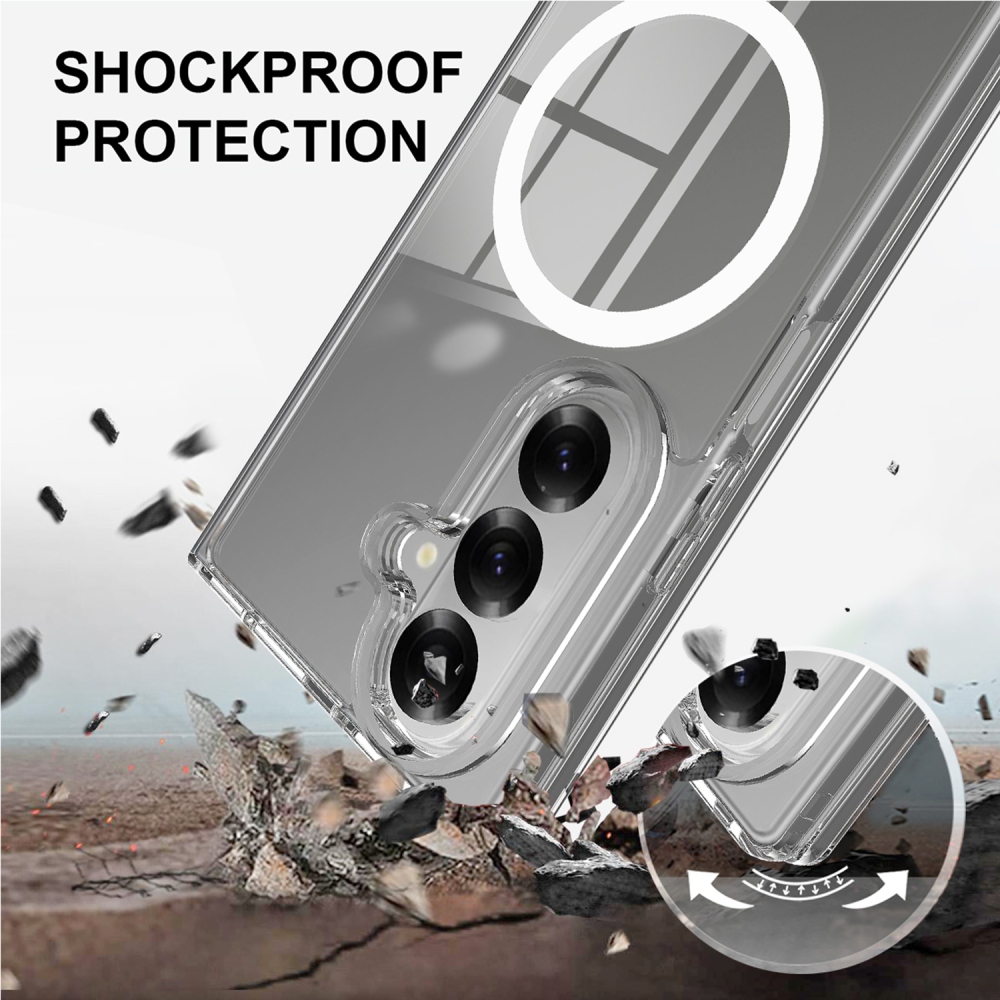 Akril zselés tok szilárd hátlappal és MagSafe a Samsung Galaxy Z Fold7 5G készülékre - átlátszó