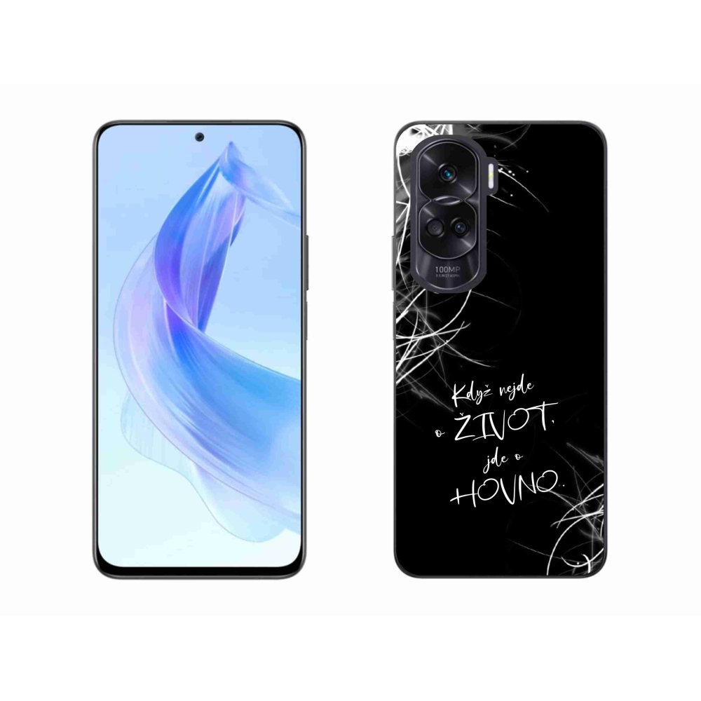 Gél borító mmCase a Honor 90 Lite készülékhez - vicces szöveg 16 fekete háttér