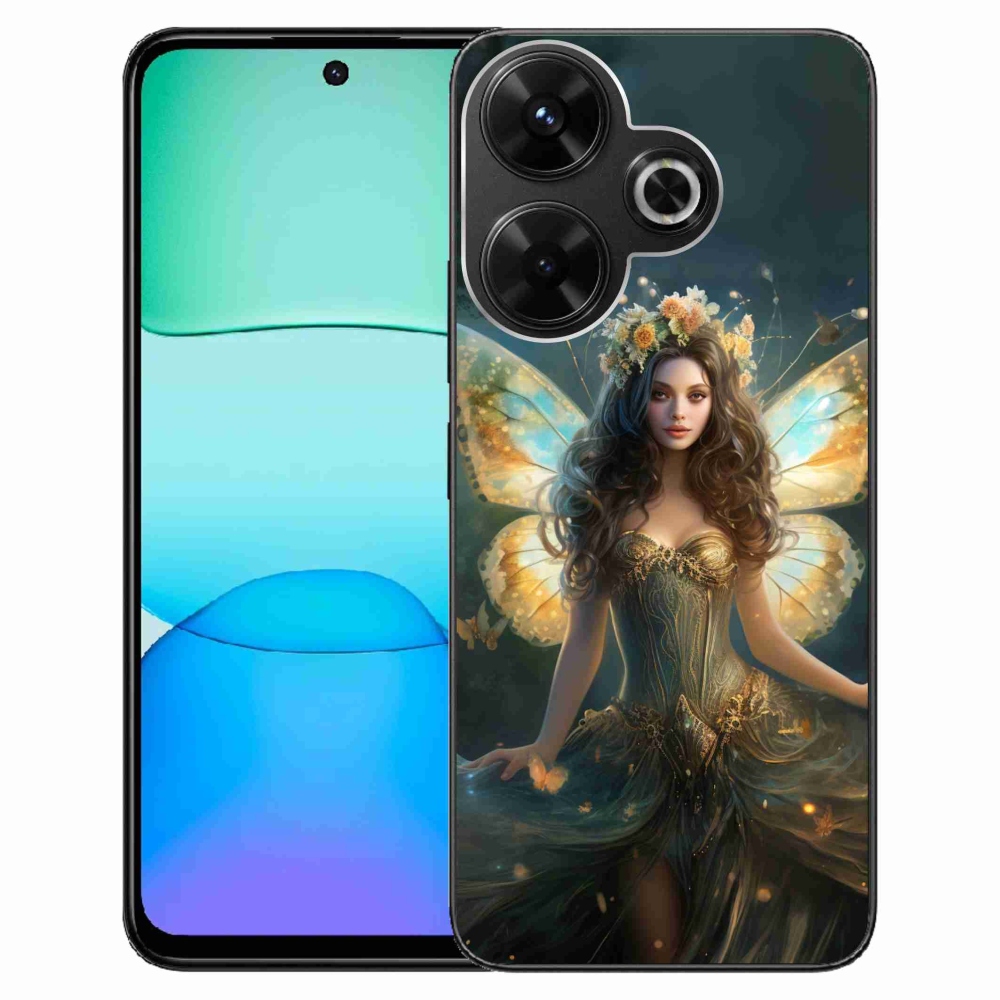 Gél borítás mmCase a Xiaomi Redmi 13 4G/Poco M6 4G - pillangó nőhöz