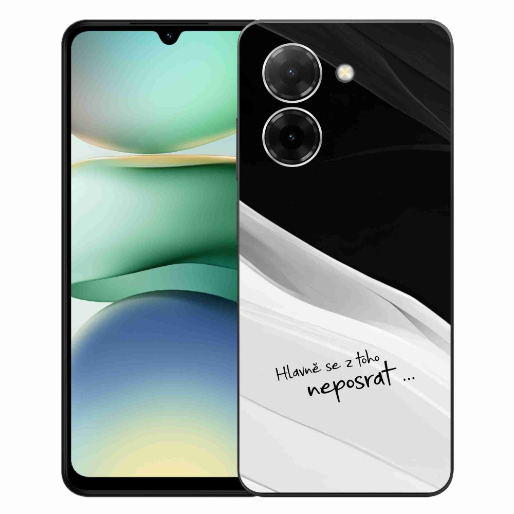 Gél borító mmCase a Xiaomi Redmi A5 (173.45x79.35x8.45mm) - vicces szöveg 13 fekete-fehér háttérrel