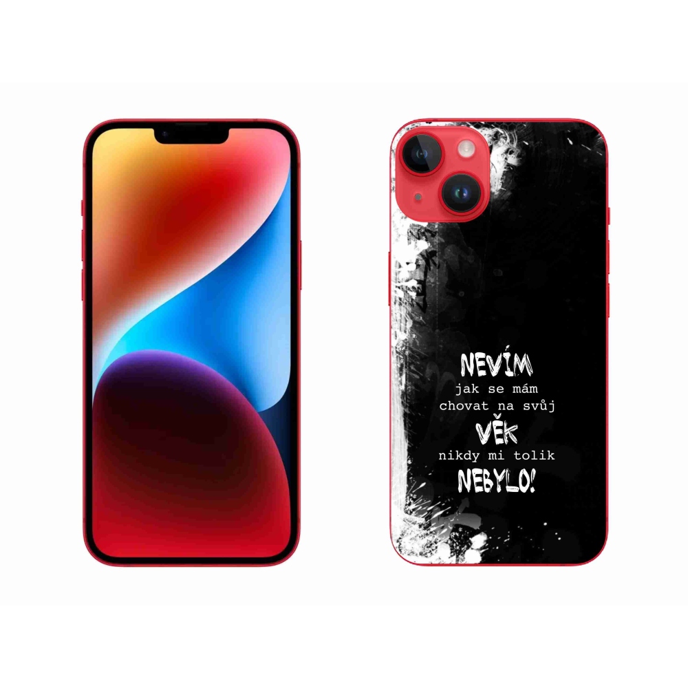 Gél borítás mmCase iPhone 14 Plus készülékhez - vicces szöveg 14 fekete háttér