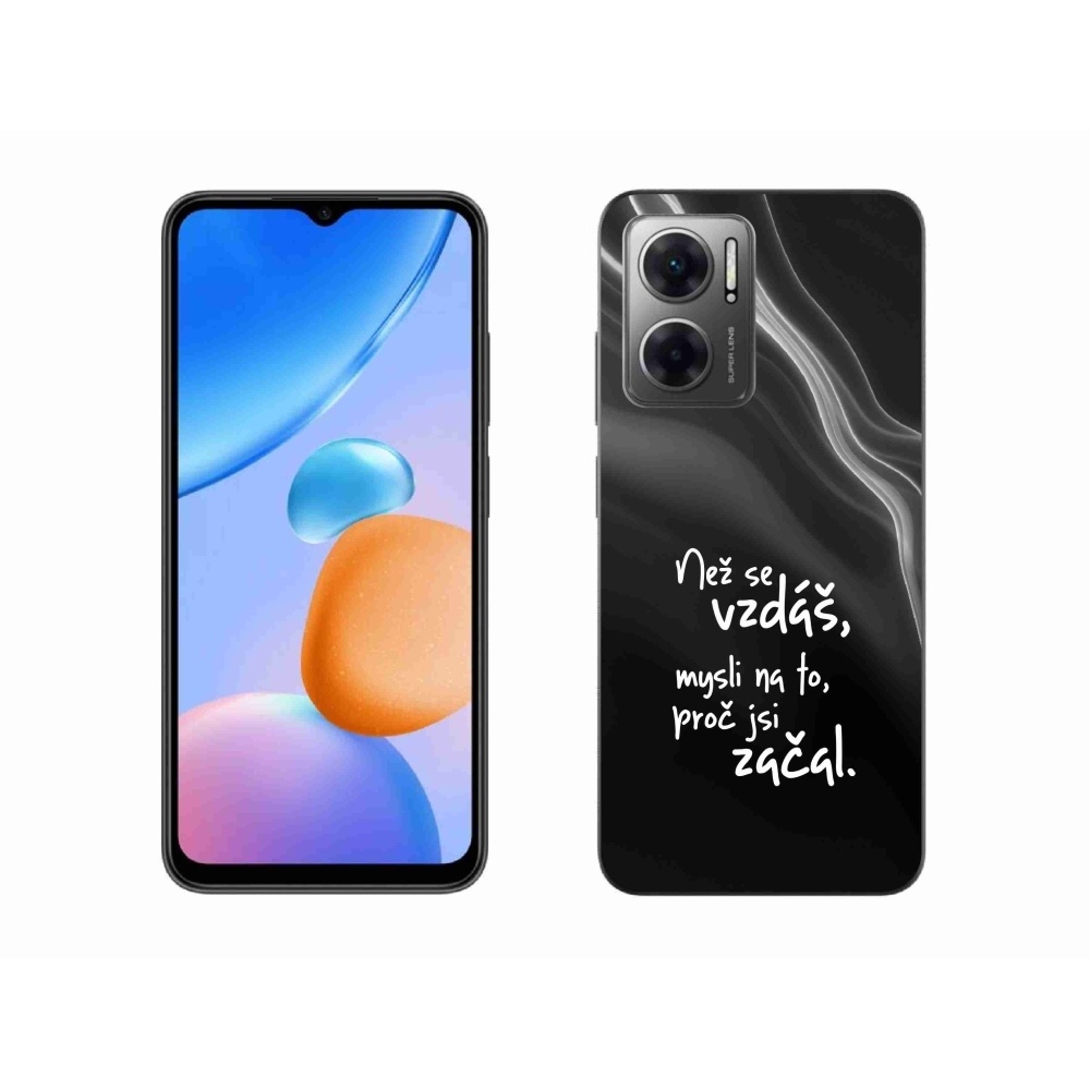 Gél borítás mmCase a Xiaomi Redmi 10 5G - idézet 2 fekete háttérrel