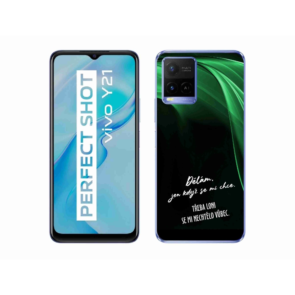 Gél borító mmCase a Vivo Y21/Y21s/Y33s készülékhez - vicces szöveg 12 fekete háttérrel