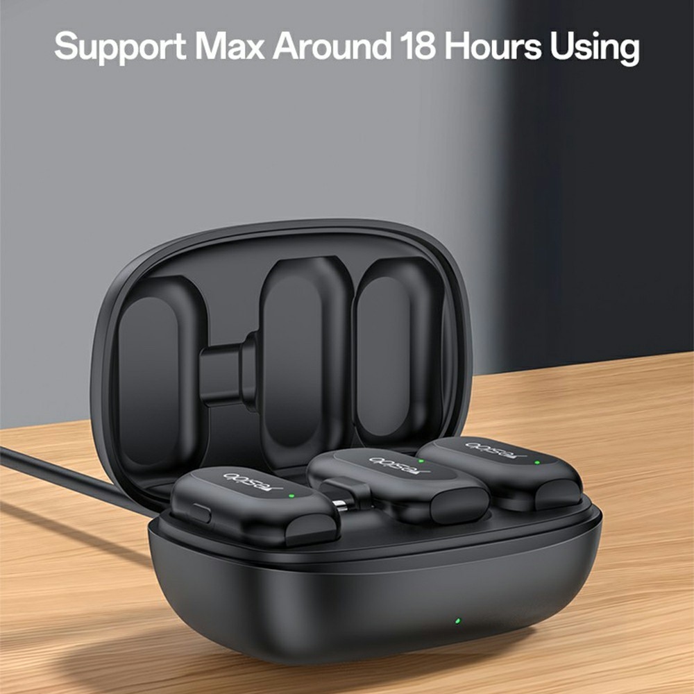 Yesido KR22 vezeték nélküli hajtókás mikrofon mesterséges intelligenciával és zajcsökkentéssel