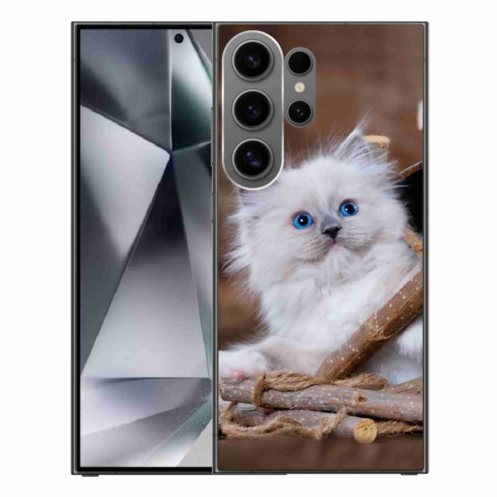 Gél védőhuzat mmCase Samsung Galaxy S24 Ultra készülékhez - fehér cica