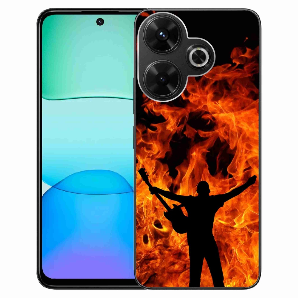 Gél borítás mmCase a Xiaomi Redmi 13 4G/Poco M6 4G - zenész és tűz