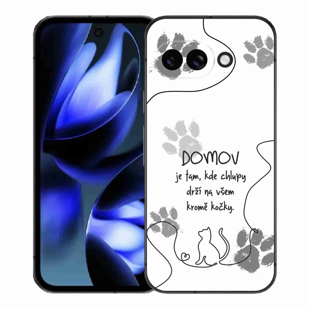 Gél borítás mmCase a Google Pixel 9a számára - macska motívum fehér háttérrel