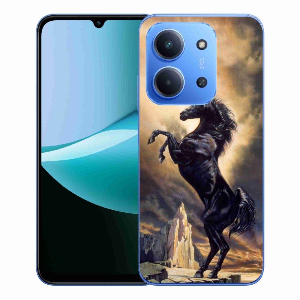 Gél borítás mmCase a Xiaomi Redmi 15C 4G/5G (173mm) - fekete rajzfilm lóhoz