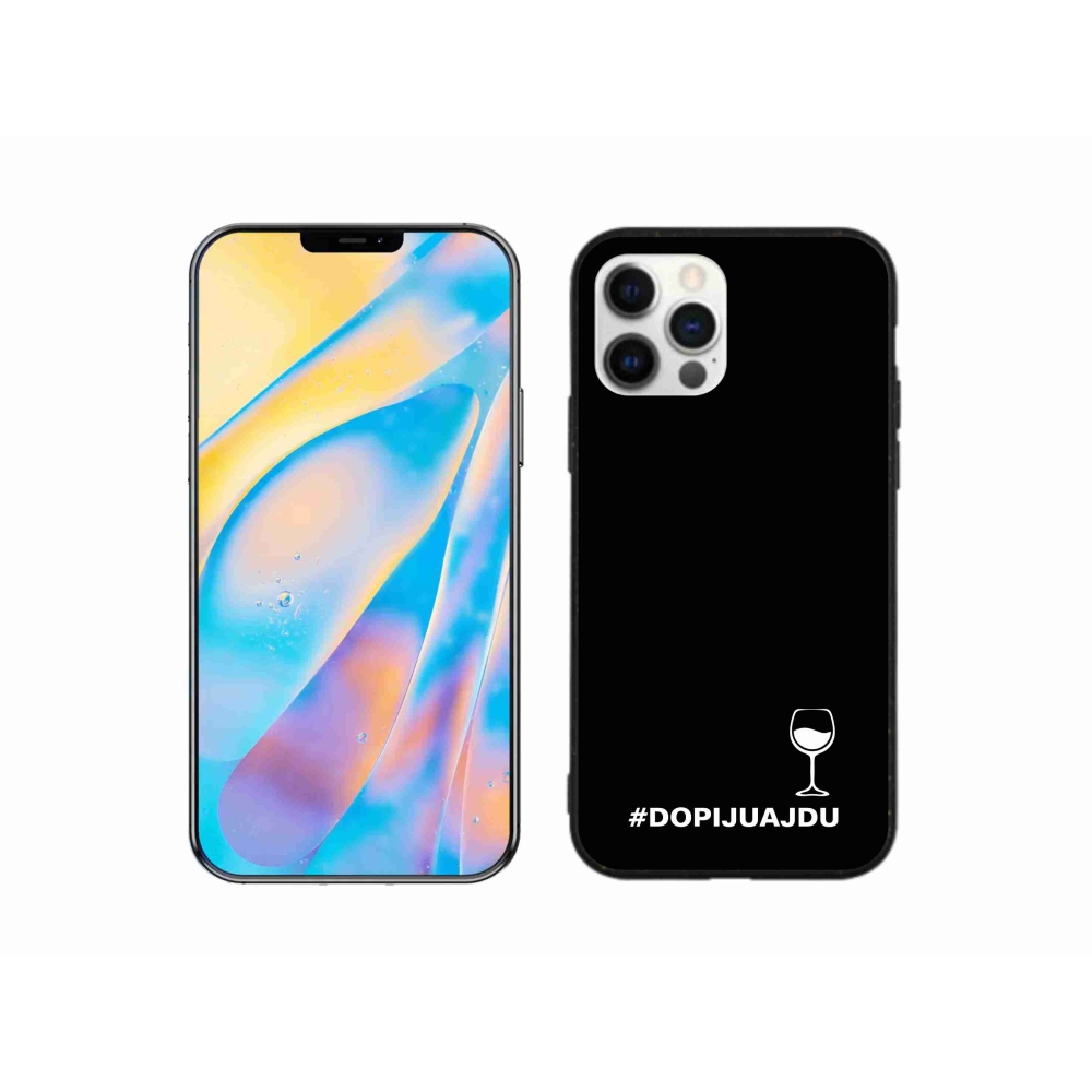 Gél borítás mmCase iPhone 12 Pro készülékhez - bor motívum fekete háttér
