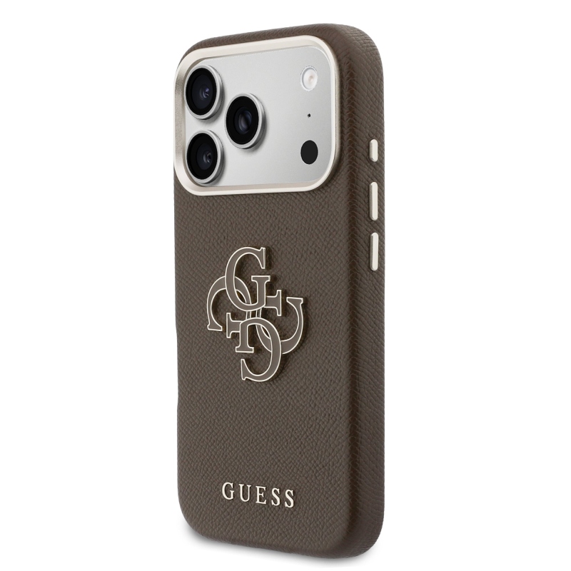 Guess PU gyanta logós hátlap iPhone 17 Pro barna színű borítóhoz