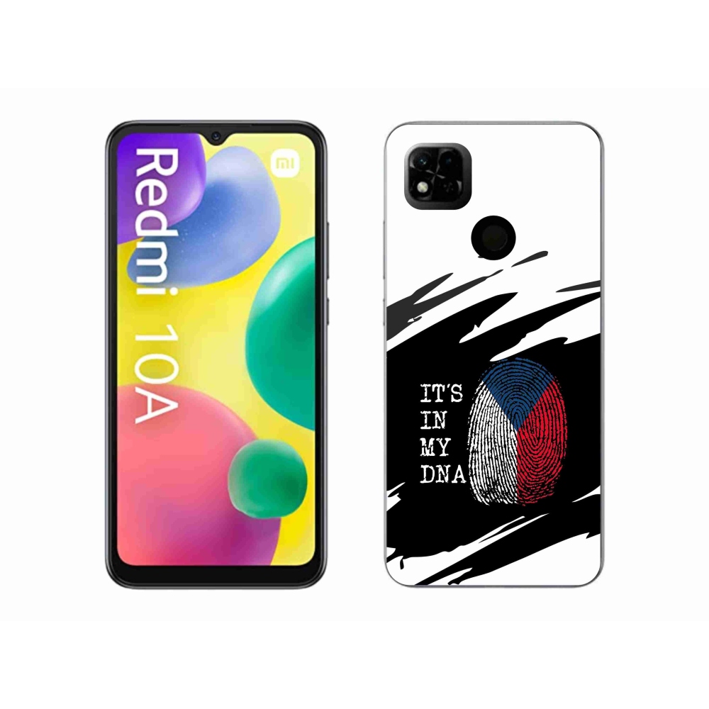 Gél borító mmCase a Xiaomi Redmi 10A - zászló ujjlenyomat fekete és fehér háttérrel