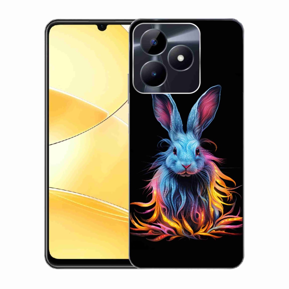Zselés borító mmCase a Realme C51/C53 készülékhez - absztrakt nyúl