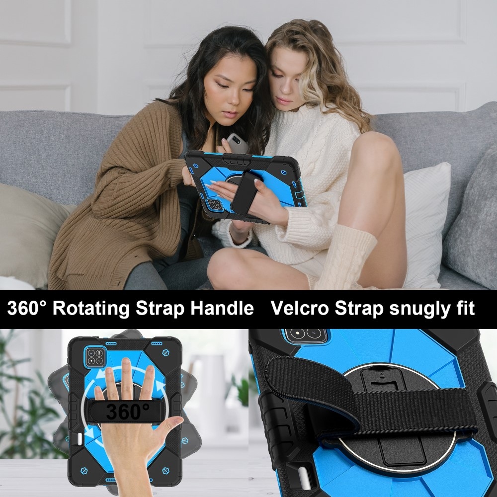 Strapabíró huzat kéztartóval és vállpánttal Xiaomi Pad 7/7 Pro-hoz - fekete/kék