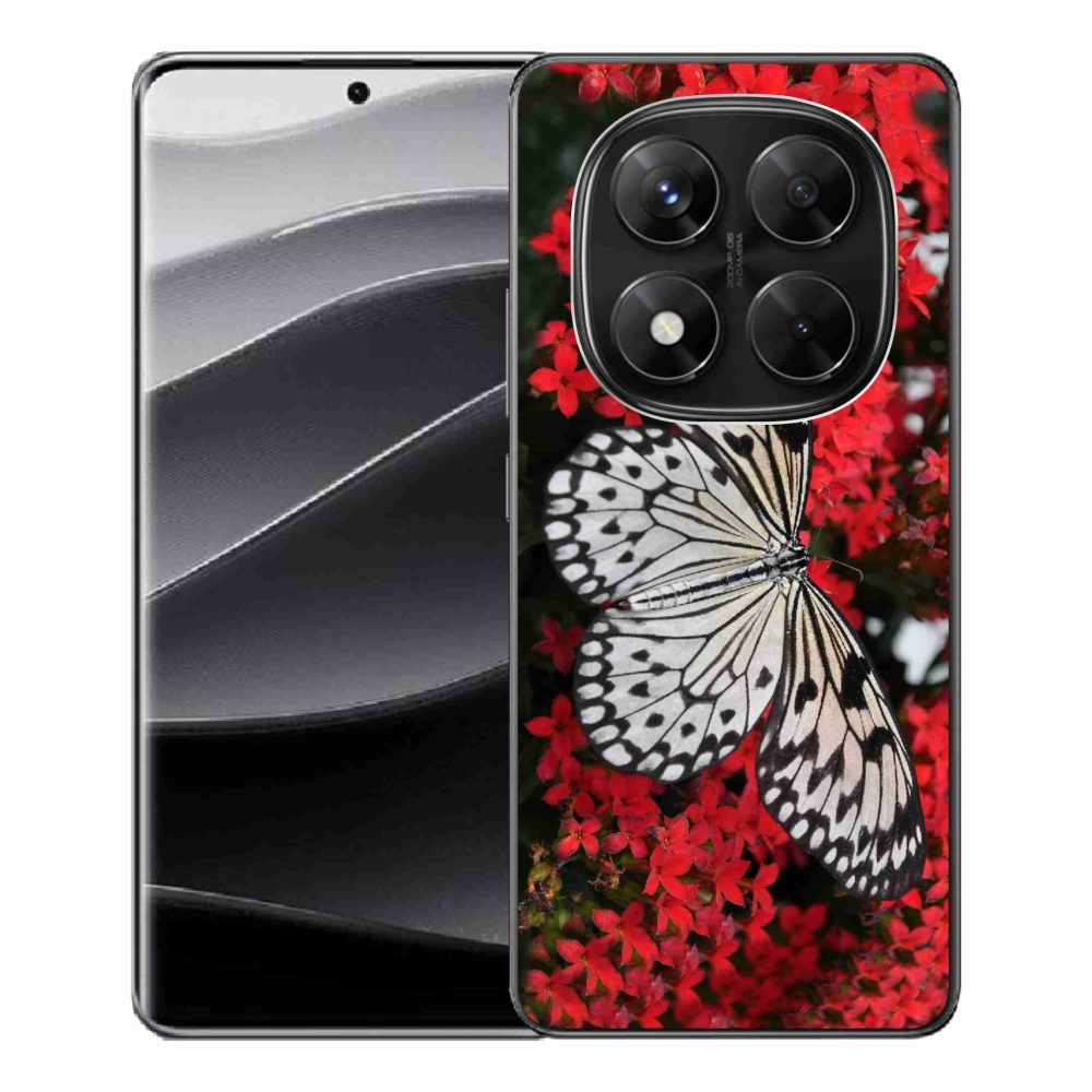 Gél borítás mmCase a Xiaomi Redmi Note 14 Pro 5G/Poco X7 5G - fekete és fehér pillangó 1