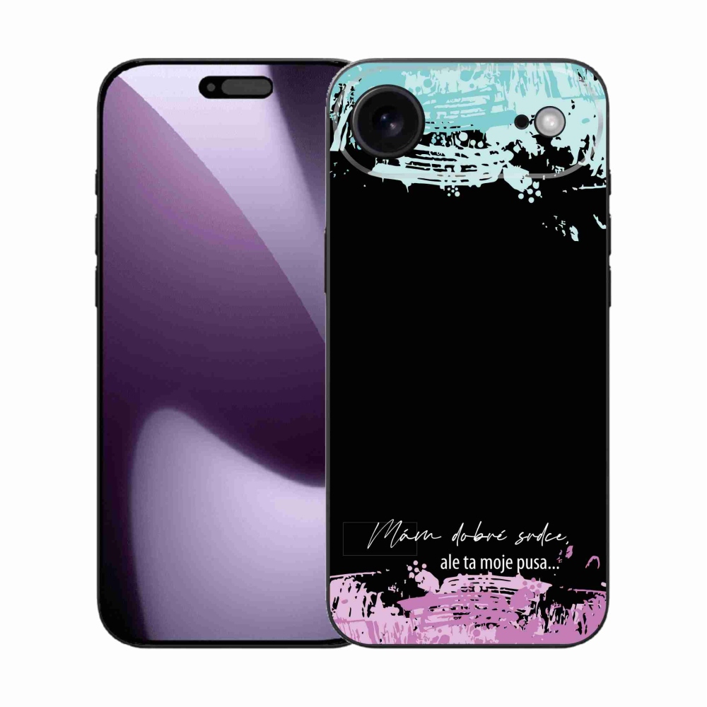 Gél borítás mmCase iPhone 17 Air készülékhez - vicces szöveg 3 fekete háttér