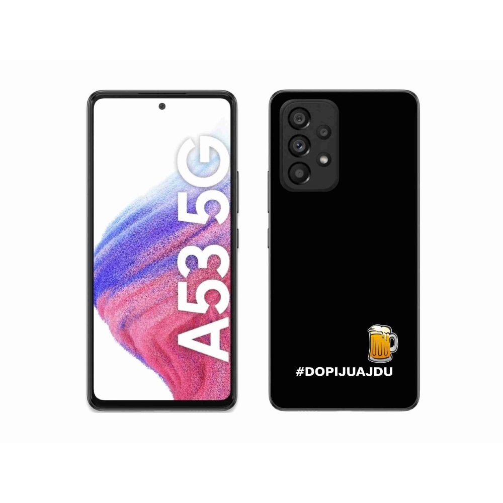 Gél borítás mmCase Samsung Galaxy A53 5G - sör motívum 1 fekete háttér