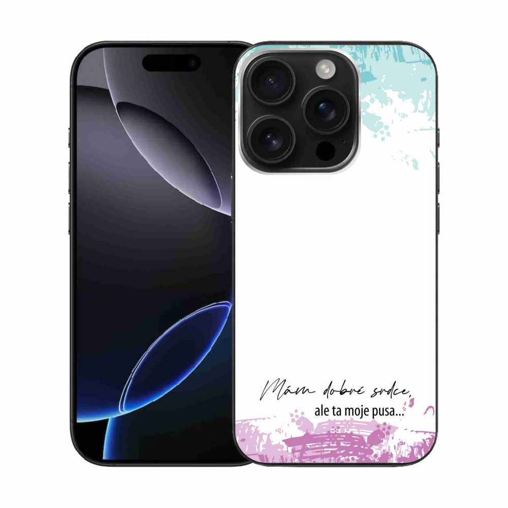 Gél borítás mmCase iPhone 16 Pro készülékhez - vicces szöveg 3 fehér háttér