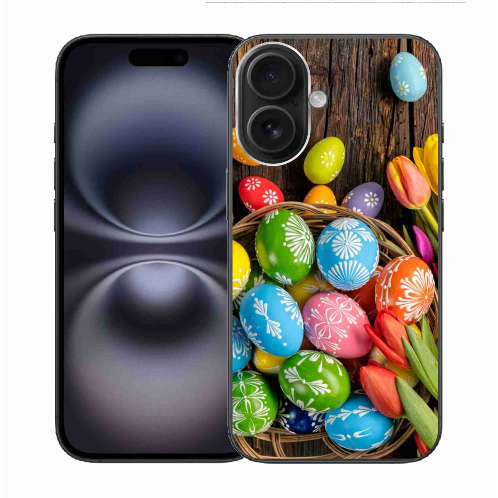 Zselés borítás mmCase iPhone 16 készülékhez - Húsvéti tojások