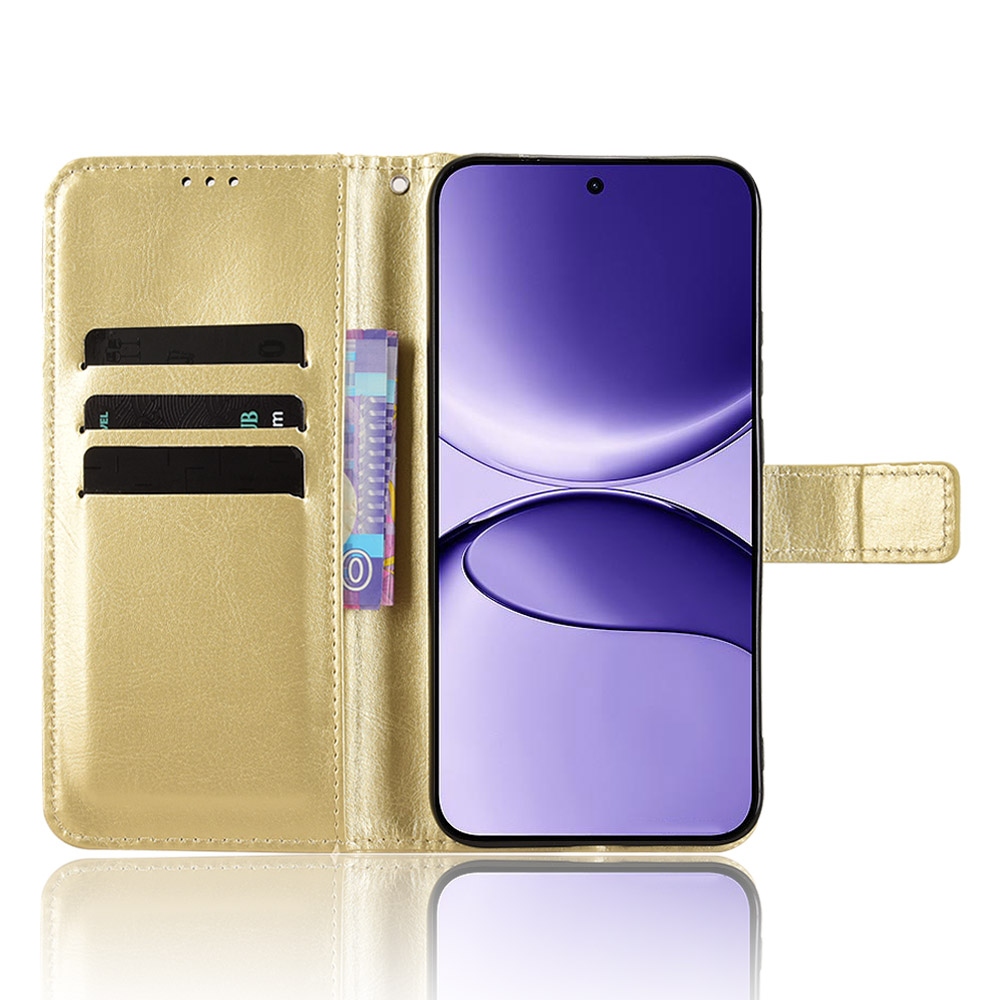 Őrült könyv tok a Xiaomi Poco F7 5G-hez - arany színben