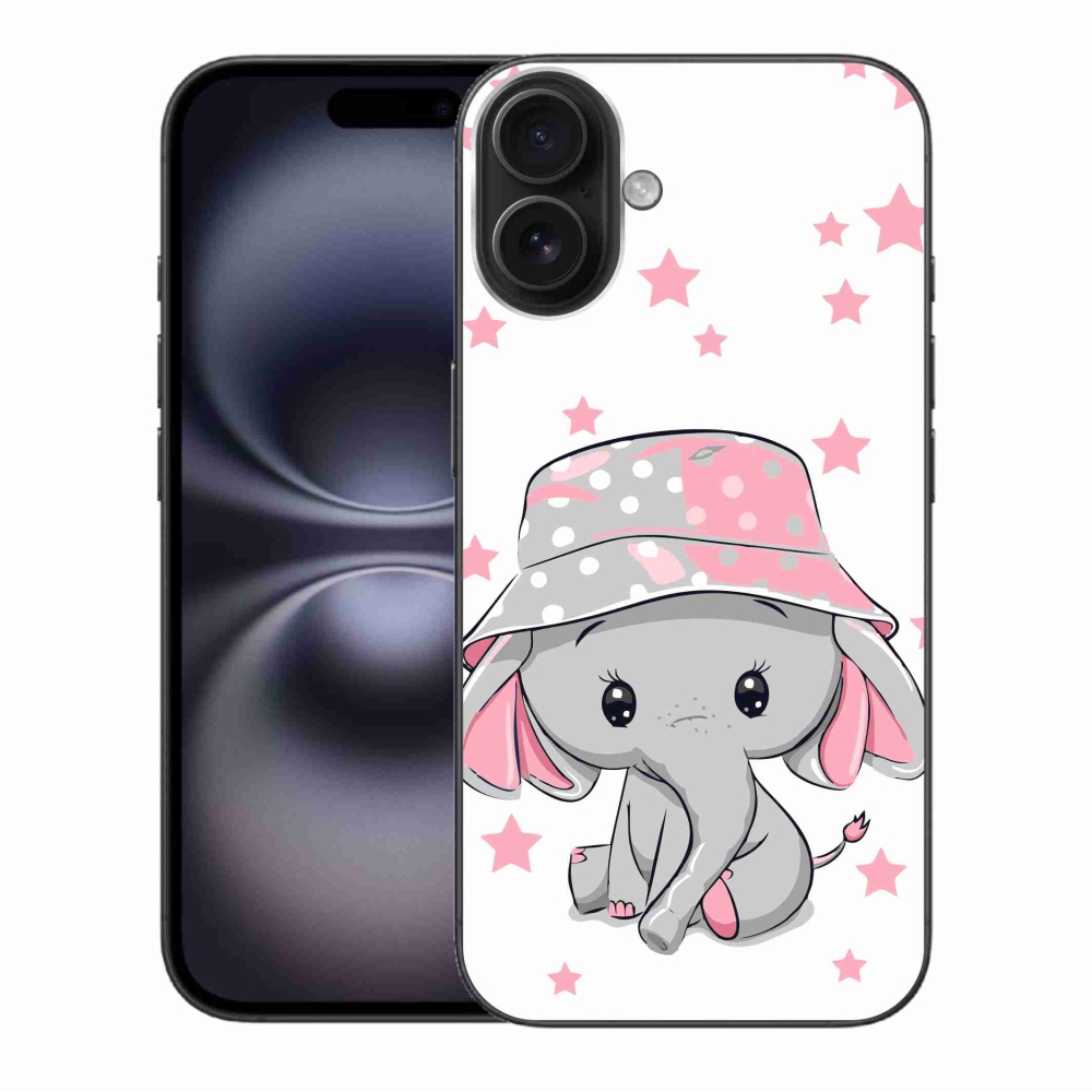 Zselés borítás mmCase iPhone 16 Plus készülékhez - rózsaszín elefánt