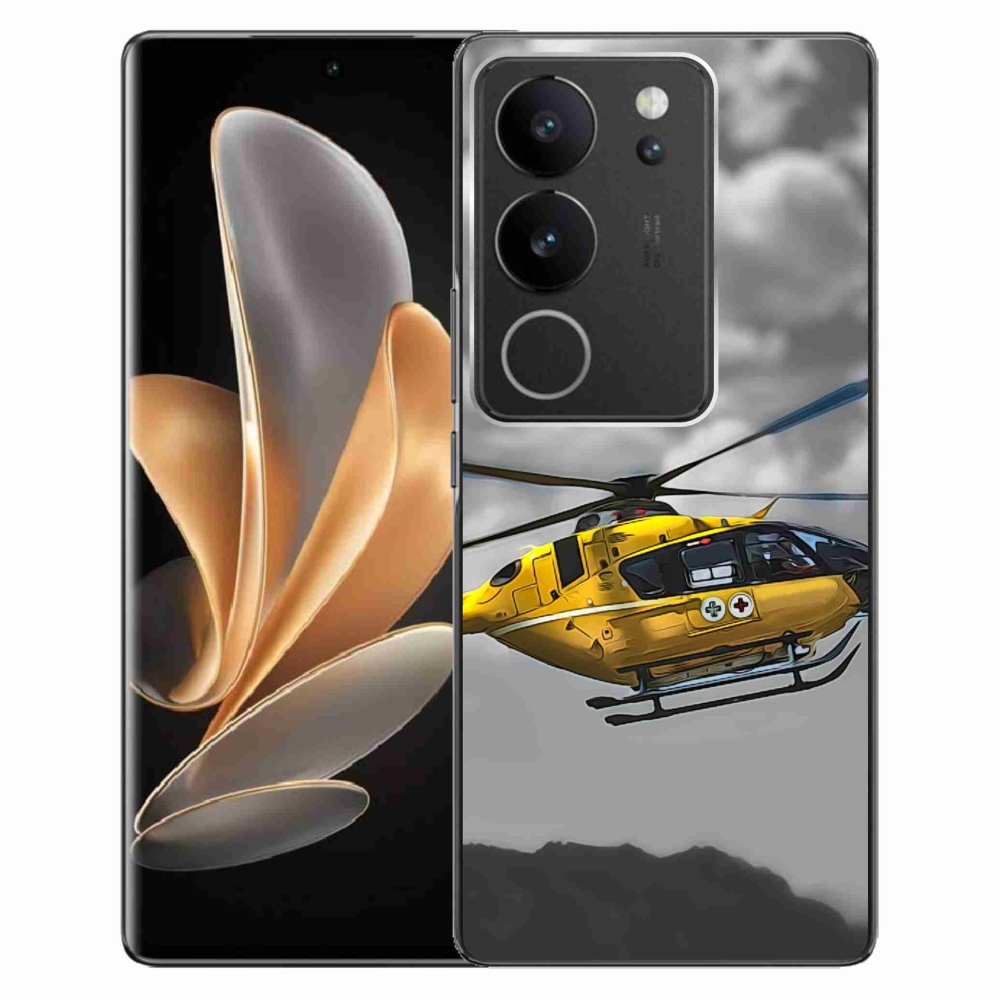 Zselés borítás mmCase Vivo V29 5G - sárga helikopterhez
