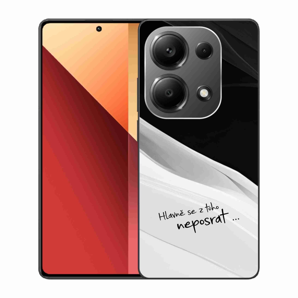 Gél borító mmCase a Xiaomi Redmi Note 13 Pro 4G/Poco M6 Pro számára - vicces szöveg 13 fehér és fekete háttérrel