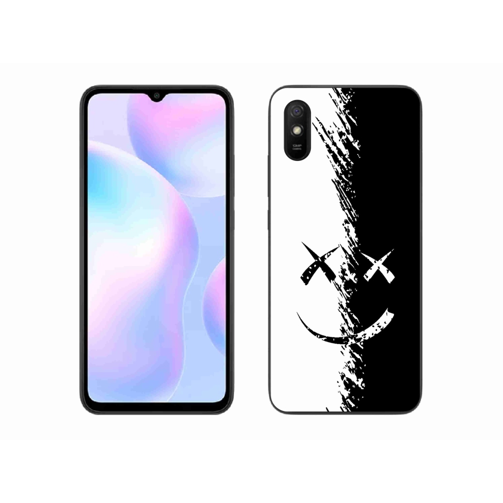 Gél borítás mmCase a Xiaomi Redmi 9A számára - fekete és fehér mosolygó