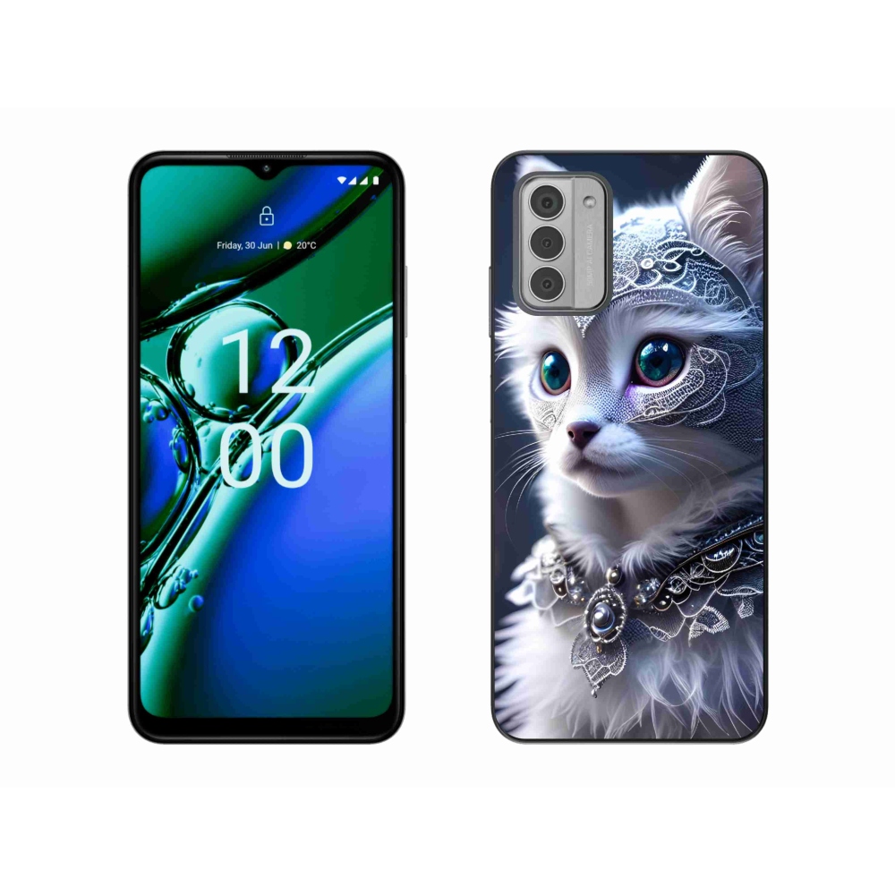 Zselés tok mmCase a Nokia G42 készülékhez - fehér macska
