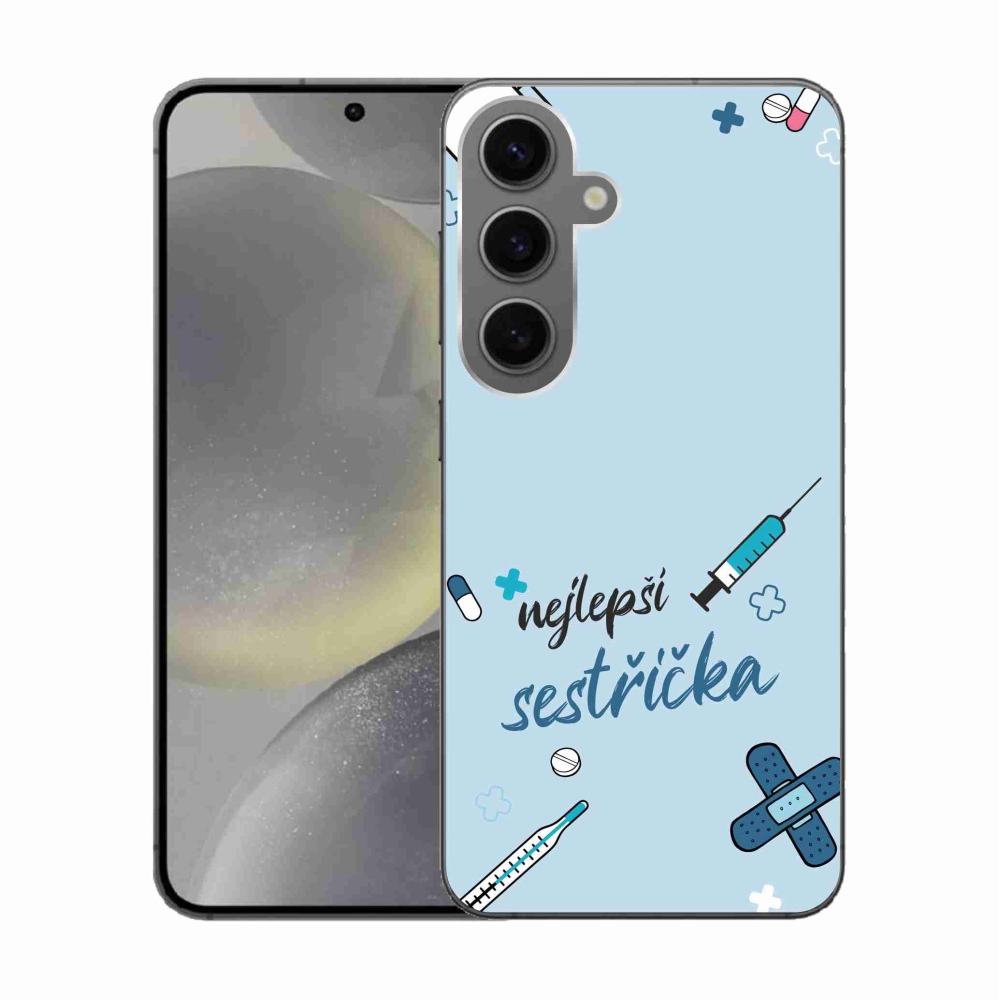 Gél borító mmCase Samsung Galaxy S24 - legjobb kishúg kék háttérrel