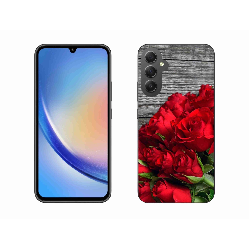 Zselés borítás mmCase Samsung Galaxy A34 5G - piros rózsa