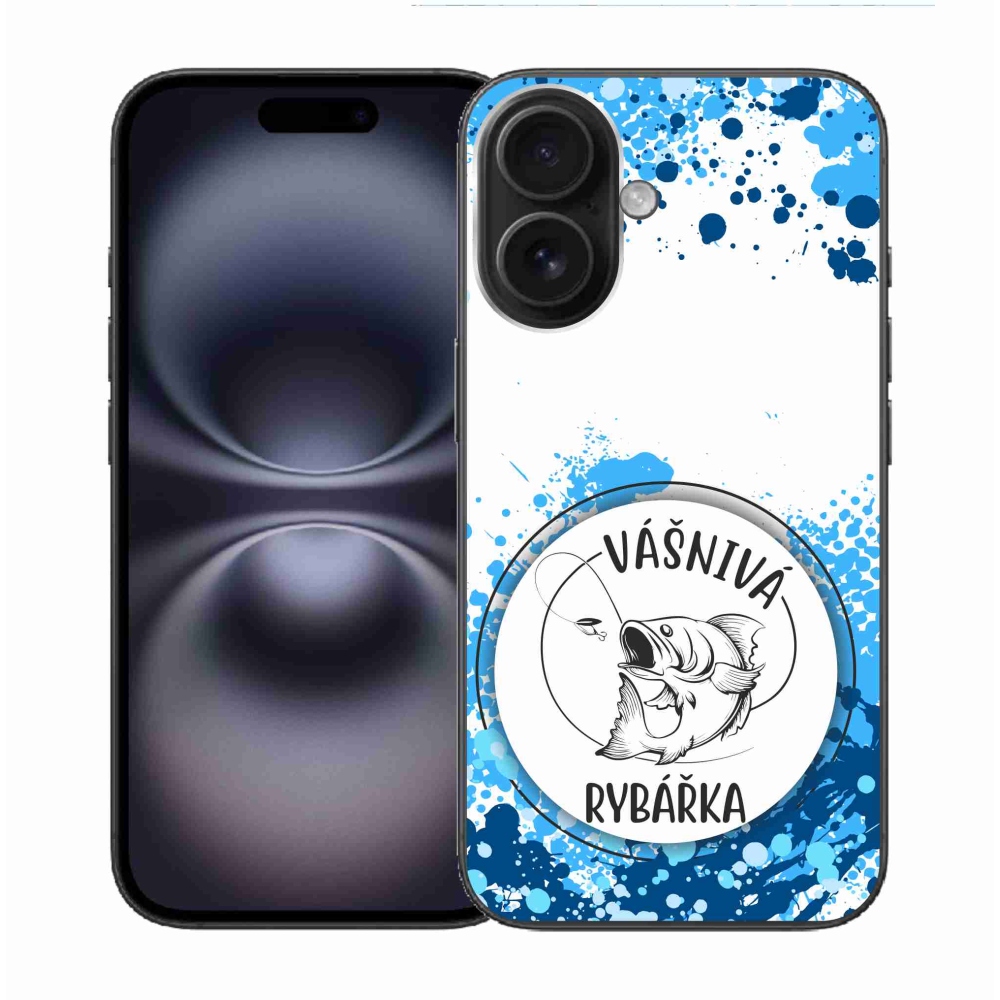 Gél borítás mmCase iPhone 16 készülékhez - szenvedélyes halász fehér háttérrel