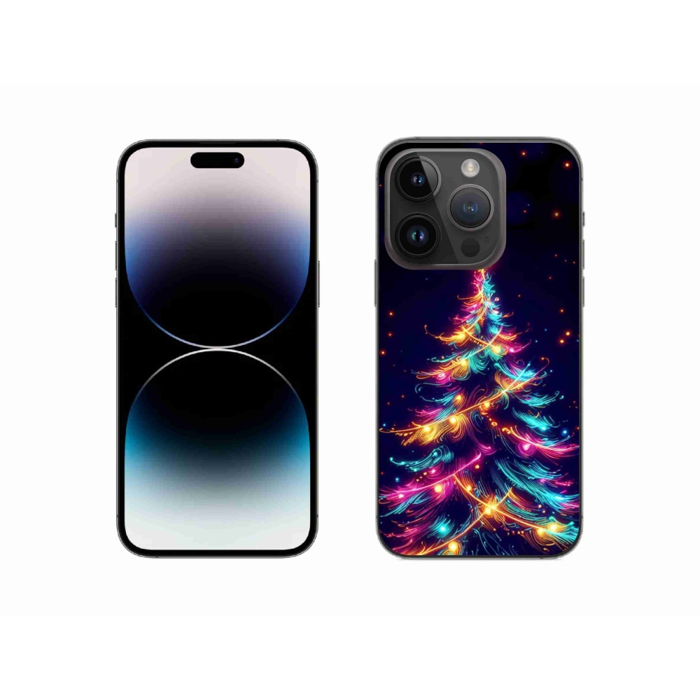 Zselés borítás mmCase iPhone 14 Pro készülékhez - neon karácsonyfa