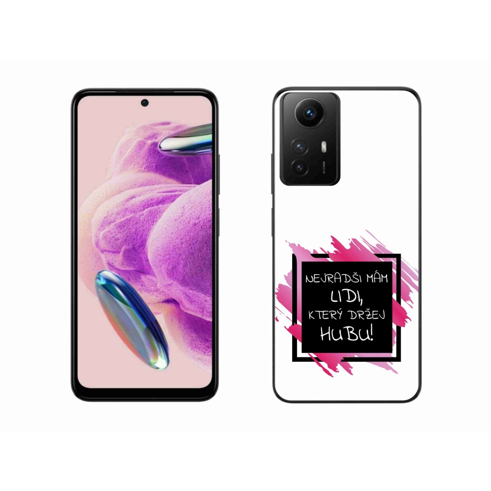 Gél borító mmCase a Xiaomi Redmi Note 12S-hez - vicces szöveg 7 fekete és fehér háttérrel