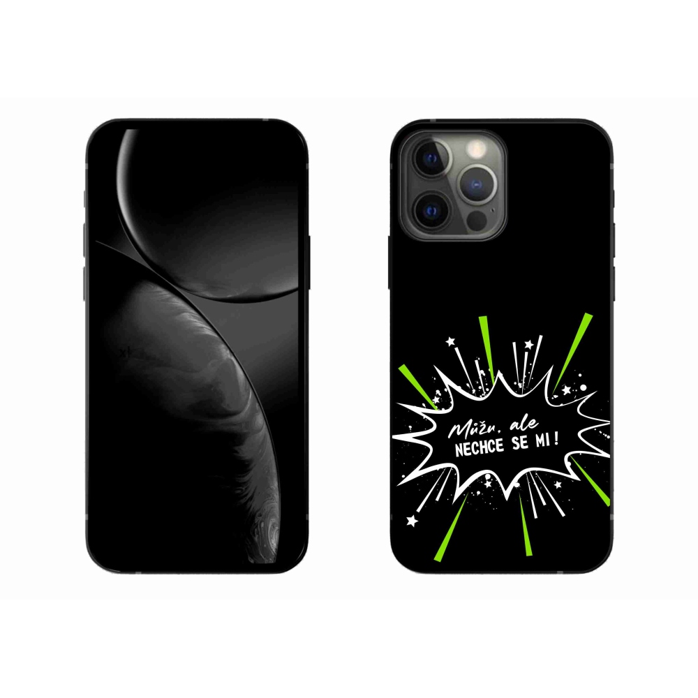 Gél borítás mmCase iPhone 13 Pro Max 6.7 készülékhez - vicces szöveg 11 fekete háttér