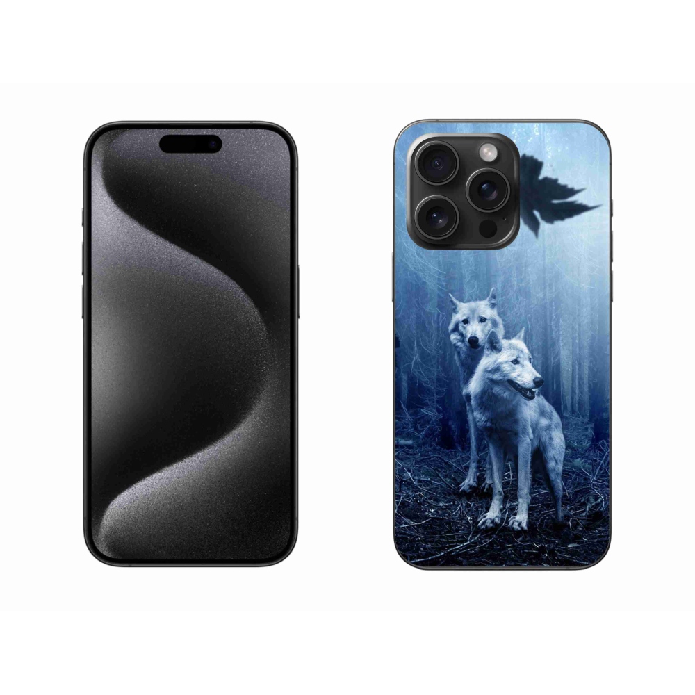 Zselés borítás mmCase iPhone 15 Pro Max készülékhez - farkasok az erdőben