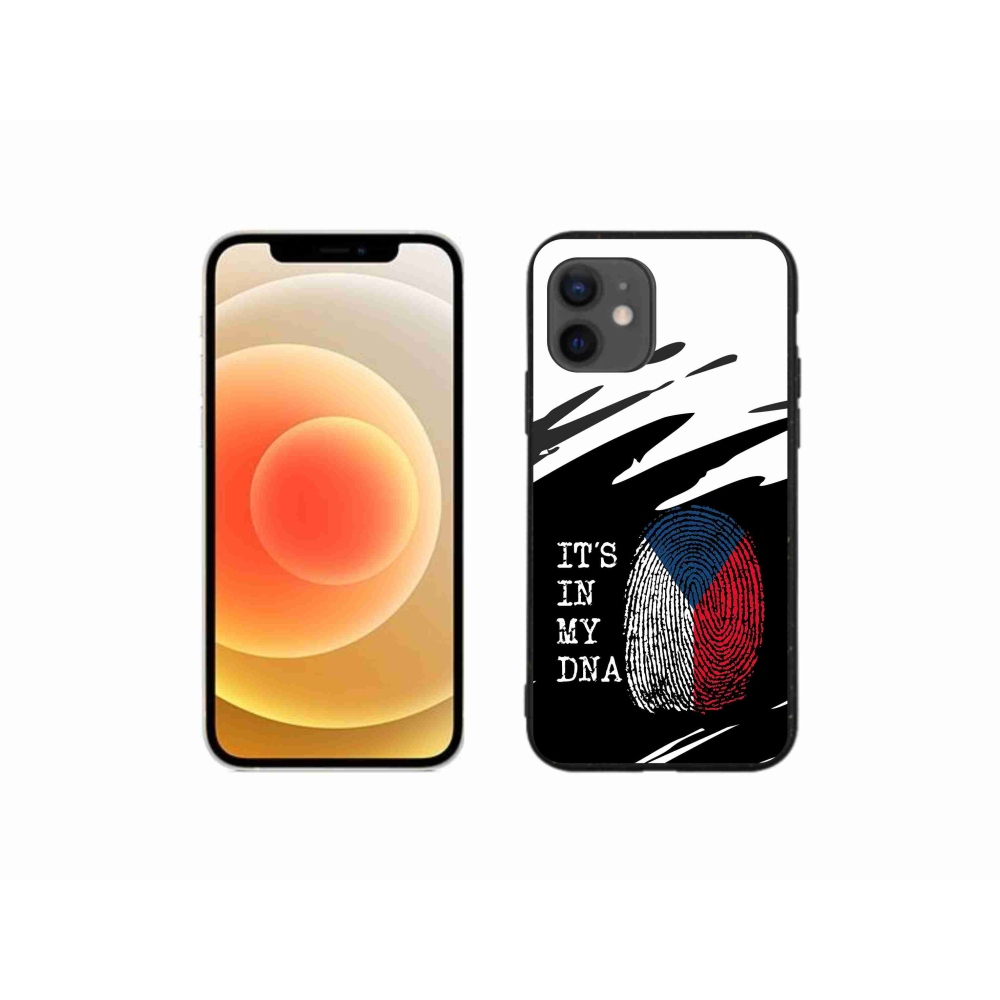 Gél borítás mmCase iPhone 12 mini készülékhez - zászlós ujjlenyomat fekete és fehér háttérrel