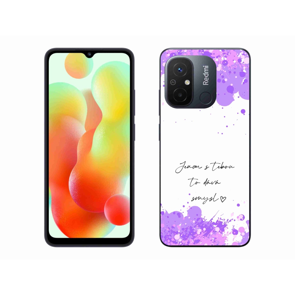 Gél borító mmCase a Xiaomi Redmi 12C-hez - szerelmes szöveg fehér háttérrel