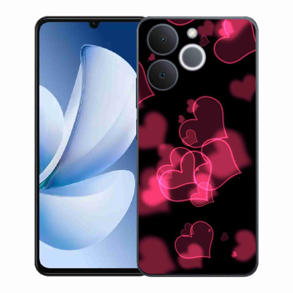 Zselés borítás mmCase a Realme Note 70T készülékhez - piros szívek