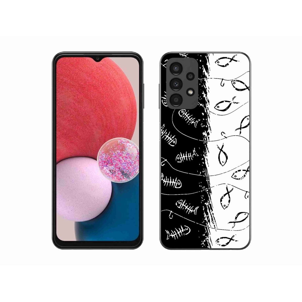 Gél borítás mmCase Samsung Galaxy A13 4G - csontvázak és halak számára
