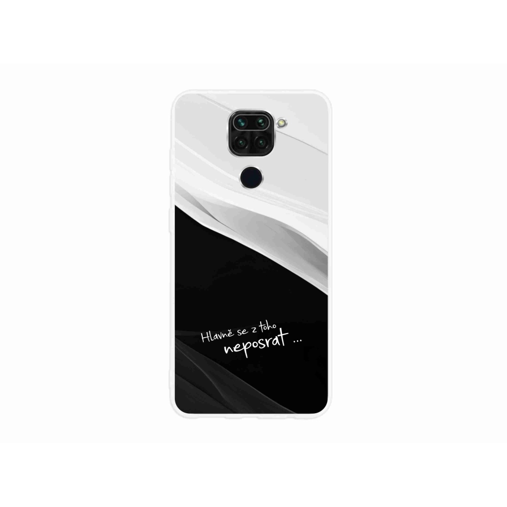 Gél borító mmCase a Xiaomi Redmi Note 9-hez - vicces szöveg 13 fekete és fehér háttérrel