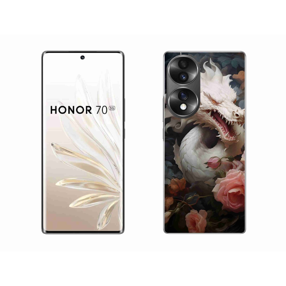 Zselés borítás mmCase a Honor 70-hez - fehér sárkány