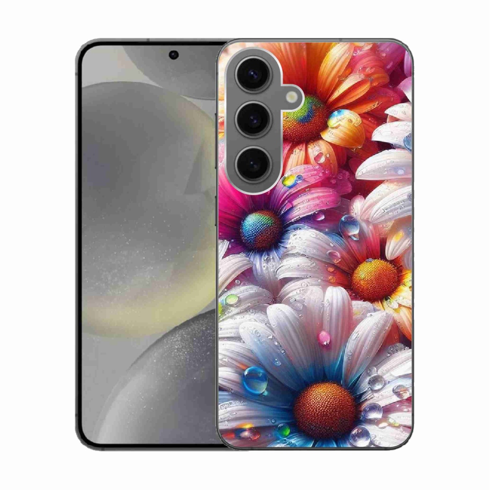 Gél védőhuzat mmCase Samsung Galaxy S24 készülékhez - színes margaréták