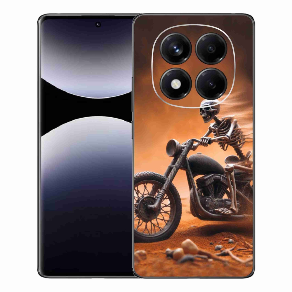 Gél borítás mmCase a Xiaomi Redmi Note 14 Pro számára - csontváz egy motorkerékpáron