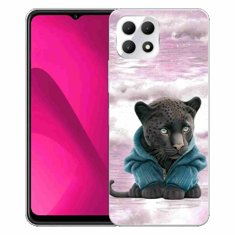 Zselés borítás mmCase a T-Mobile T Phone 2 készülékhez - fekete párduc pulóverben