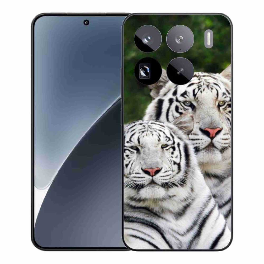 Gél borítás mmCase a Xiaomi 15 Pro-hoz - fehér tigrisek