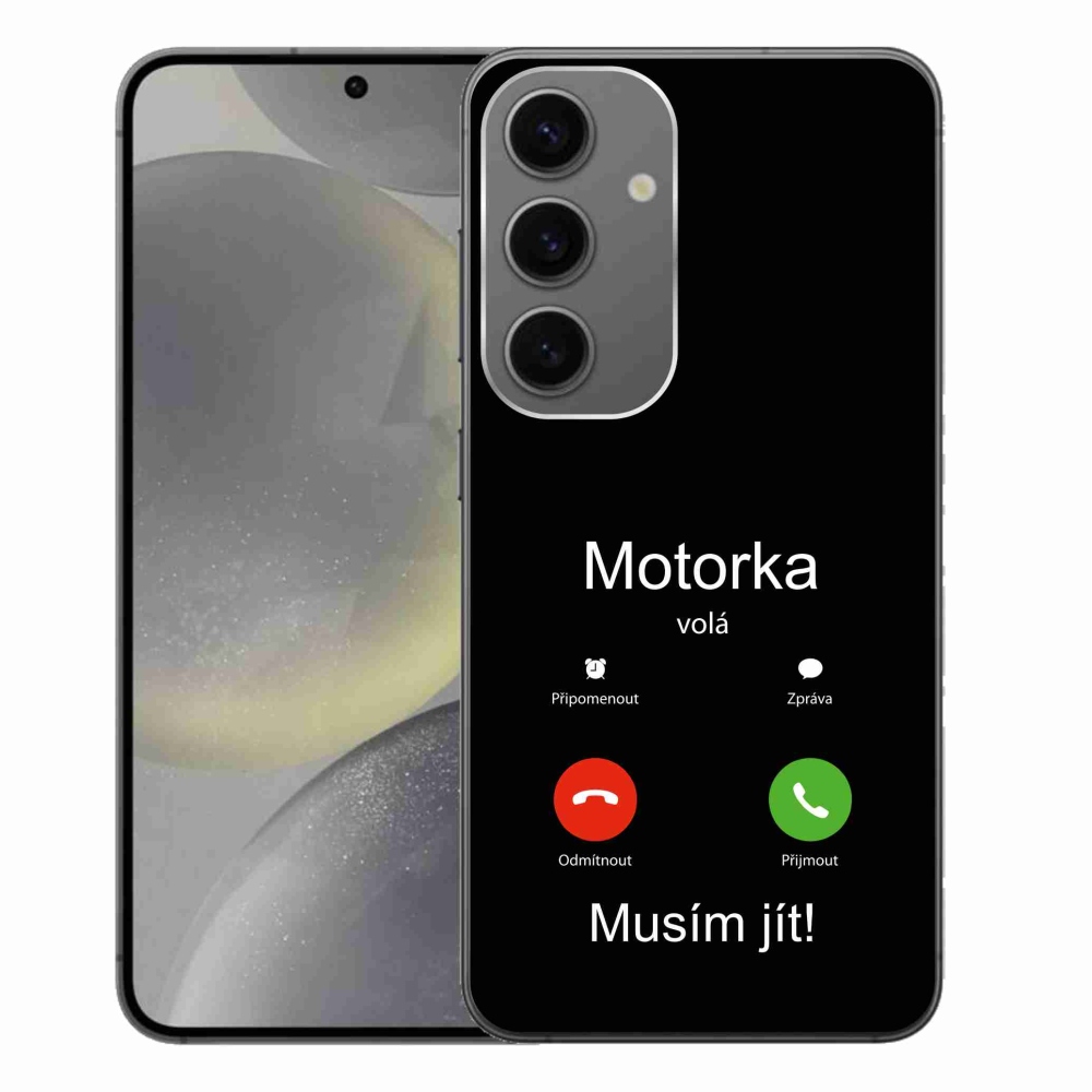 Gél borítás mmCase Samsung Galaxy S24+ készülékhez - motoros hívások fekete háttérrel