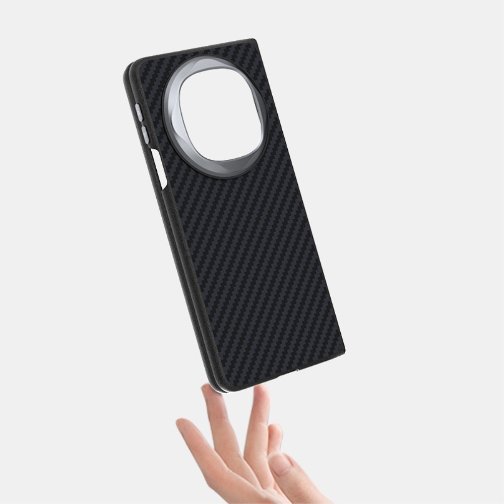 ABEEL tok műanyag borítás műbőrrel a Huawei Mate X6 készülékre - fekete