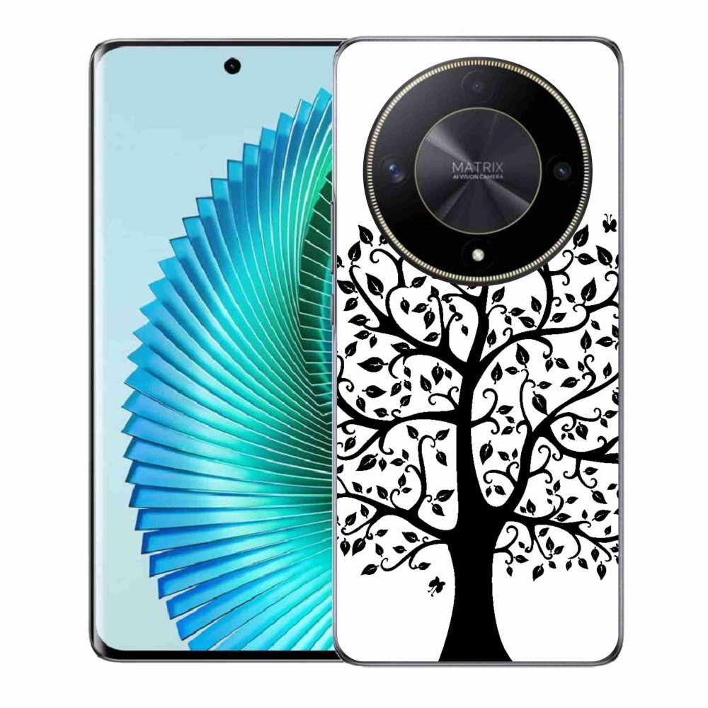 Zselés borítás mmCase a Honor Magic 6 Lite 5G számára - fekete és fehér fa